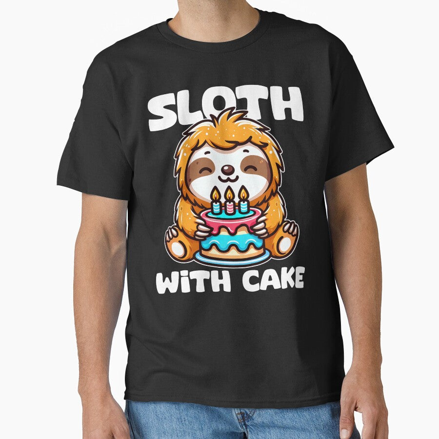 SLOTH WITH CAKE - BIRTHDAY GIFT by KEF Custom T-Shirts, Hoodie, Sweatshirt | BlankRebels.com (Image 1)