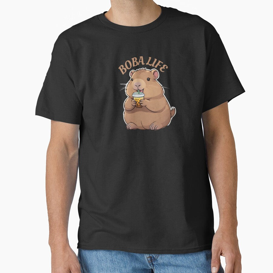 Cute Bubble Tea Lover capabara by Artistusha T-Shirts, Hoodie, Sweatshirt | BlankRebels.com (Image 1)