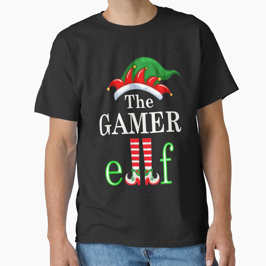 Gamer Elf Family Matching Group Christmas Pajama T-Shirt by WinterSkoch