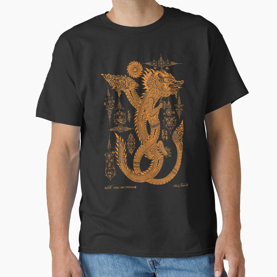 Talisman Orange Dragon,Dragon Graphics ,dragon tee,Dungeons and Dragons ,Thai Dragon,Dragon lover gift. by... (Image 1)