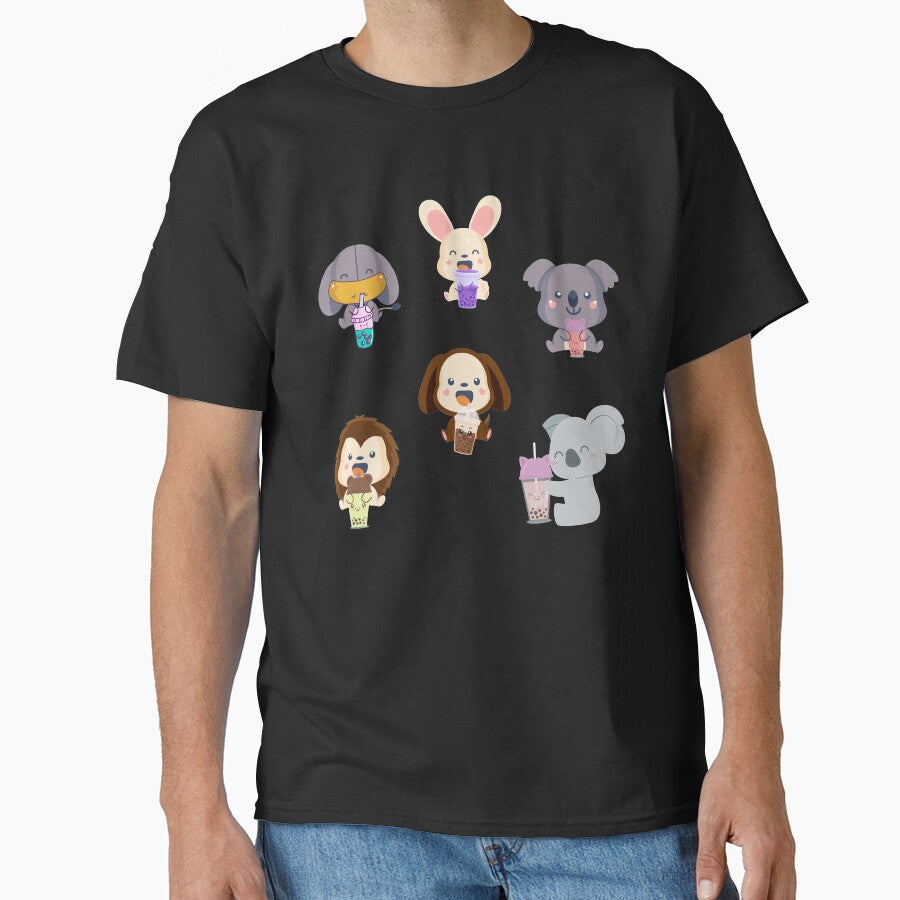 Kawaii Animal Boba Tea cute elephant rabbit koala monkey lion by 0umStore T-Shirts, Hoodie, Sweatshirt (Image 1)