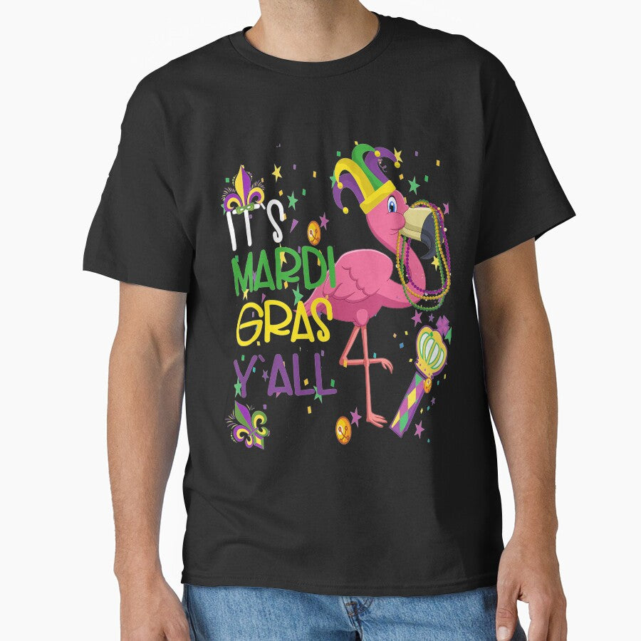 It's Mardi Gras Y'all Jester Flamingo by klawiter86322 T-Shirts, Hoodie, Sweatshirt | BlankRebels.com (Image 1)