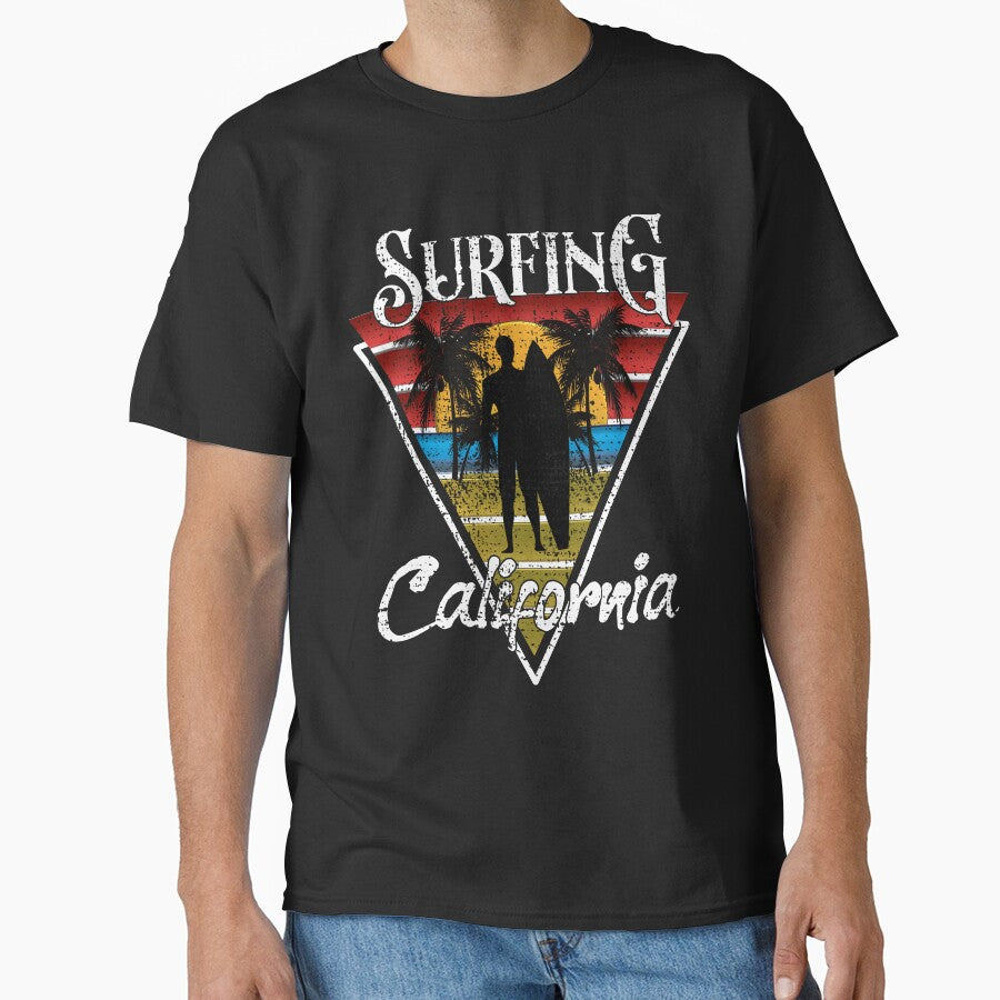 Vintage Surfing Dude California Beaches Surf Cali Beach Bum by CharJens T-Shirts, Hoodie, Sweatshirt (Image 1)