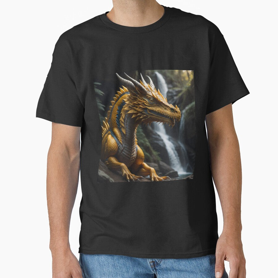Golden Dragon By Cascading Waterfall by EnchantedVista T-Shirts, Hoodie, Sweatshirt | BlankRebels.com (Image 1)