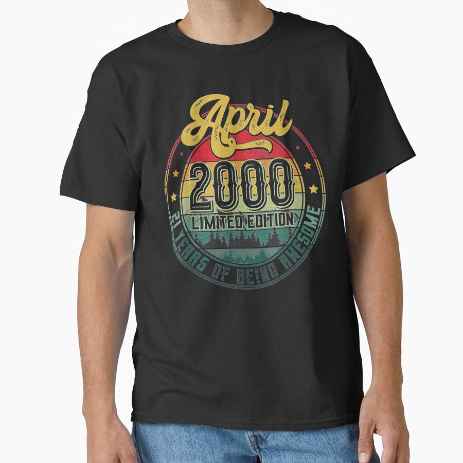 21st 21 Years Old Retro Born April 2000 T-Shirts, Hoodie, Sweatshirt