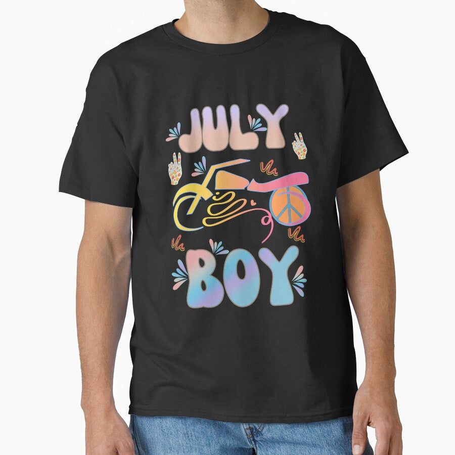 Retro July Boy Vintage Design by my-green-gecko T-Shirts, Hoodie, Sweatshirt | BlankRebels.com (Image 1)