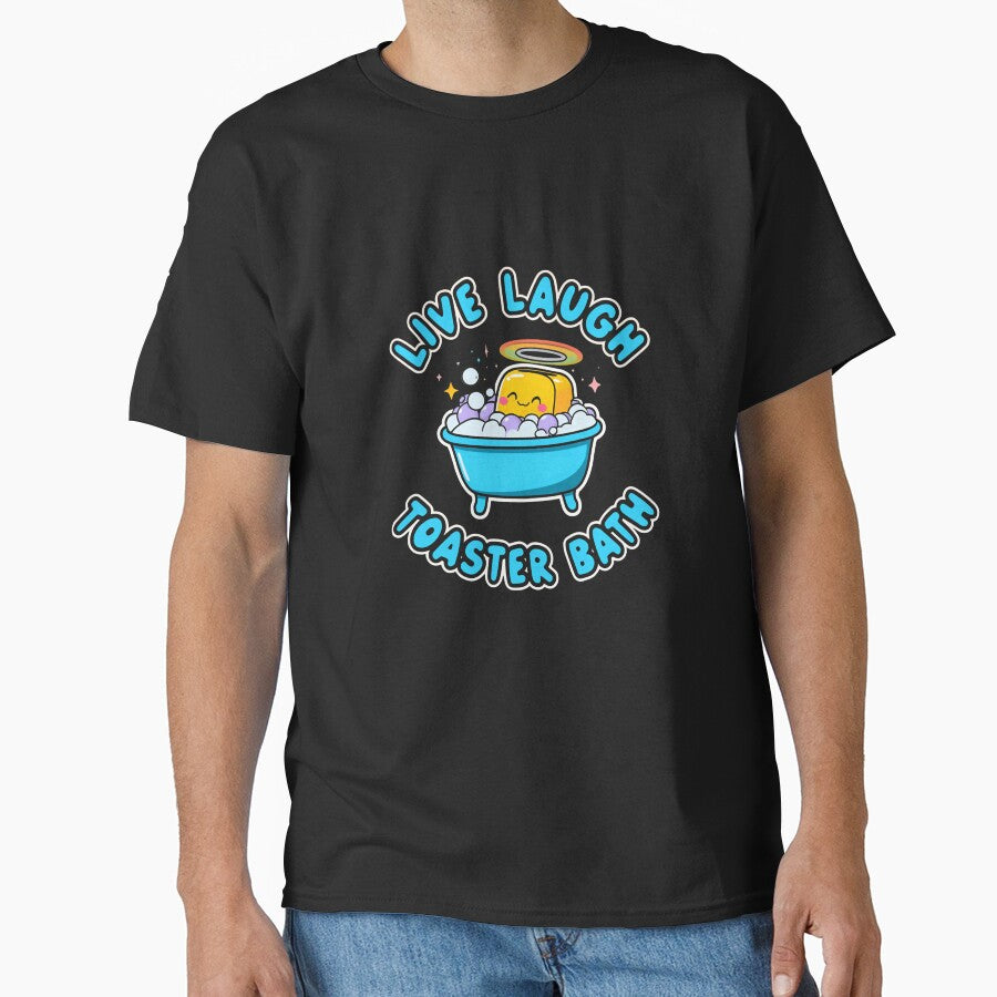 Live Laugh Toaster Bath Dark Humor Meme Sarcastic Internet Culture by RetroMini2026