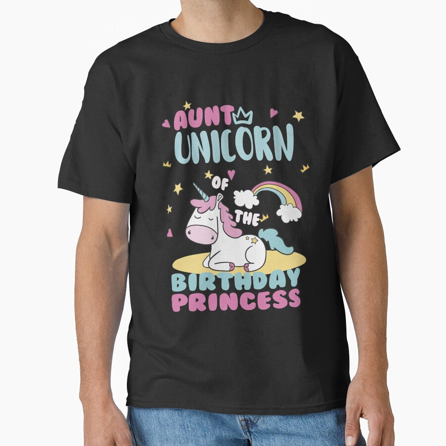 Aunt Of The Birthday Princess Aunt Gift Unicorn Birthday by binly123 T-Shirts, Hoodie, Sweatshirt | BlankRebels.com (Image 1)