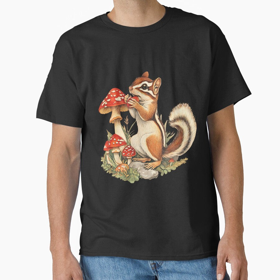 Cute Cottagecore Chipmunk Mushroom Aesthetic Nature Lover by reeneregen T-Shirts, Hoodie, Sweatshirt (Image 1)