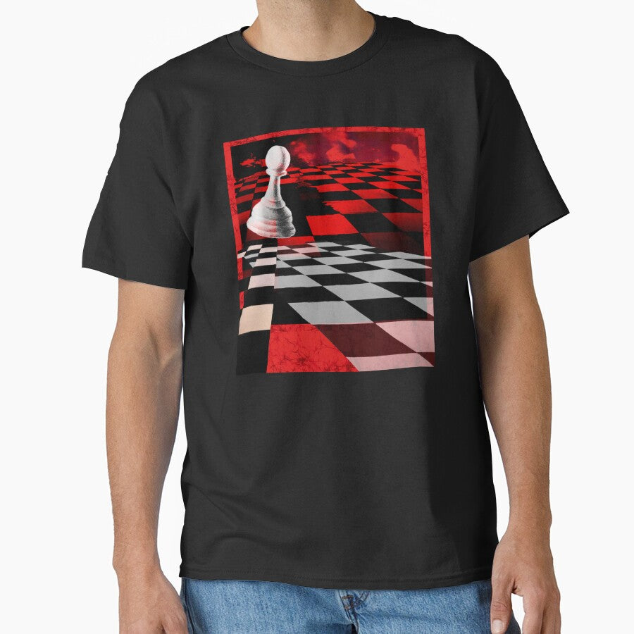 Surreal Pawn Chess Piece white black and red stripes batik crack vintage by AuroraXGreen T-Shirts, Hoodie,... (Image 1)