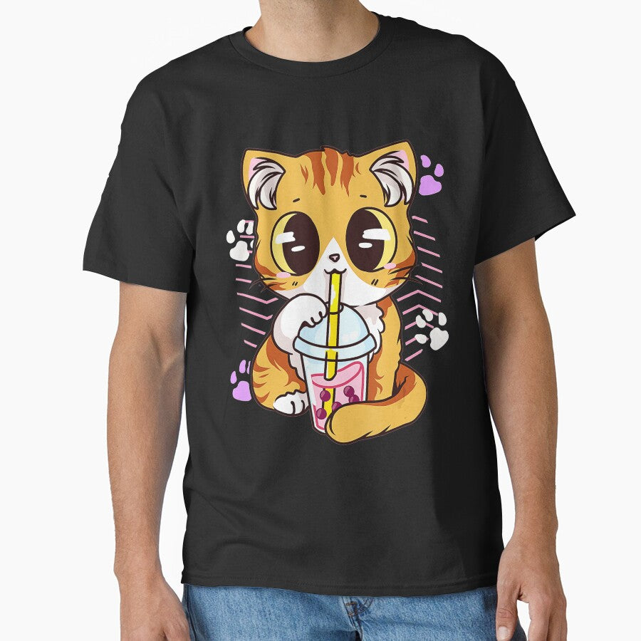 Cat Boba Tea Bubble Tea Anime Kawaii Japanese Girls Teenager by shoptran005 T-Shirts, Hoodie, Sweatshirt (Image 1)