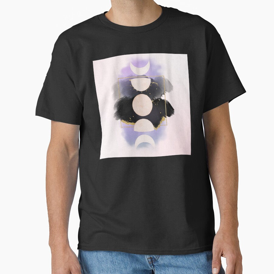 Moon Phase Galactic Watercolour Style Crescent Moon by WildWoodlandWitch T-Shirts, Hoodie, Sweatshirt (Image 1)