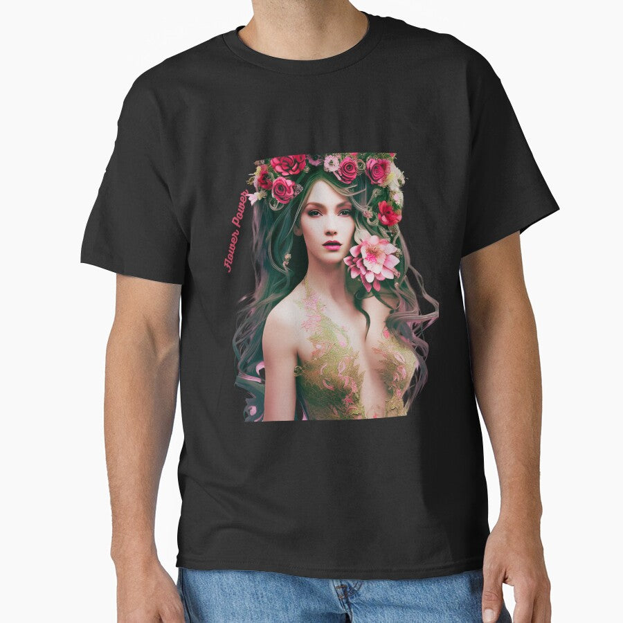 Flowers in hair by FineArtworld7 T-Shirts, Hoodie, Sweatshirt | BlankRebels.com (Image 1)