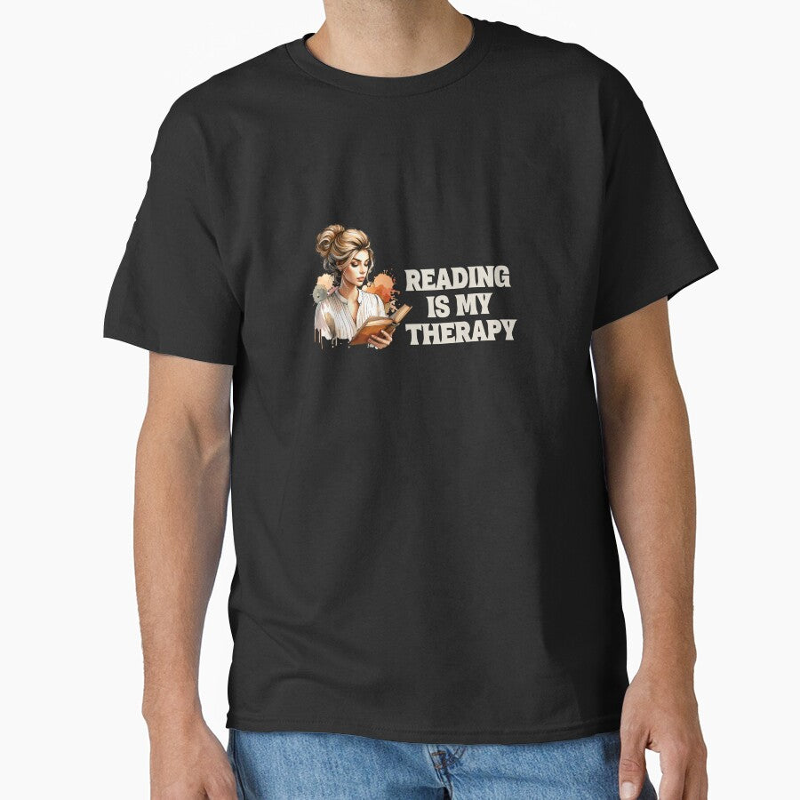 Reading Is My Therapy - Book Lover Gift by MyCozyCorner24 T-Shirts, Hoodie, Sweatshirt | BlankRebels.com (Image 1)