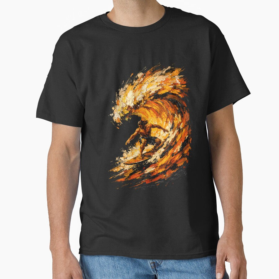 Golden Barrel: Impasto Fire Wave Surfer T-Shirts, Hoodie, Sweatshirt