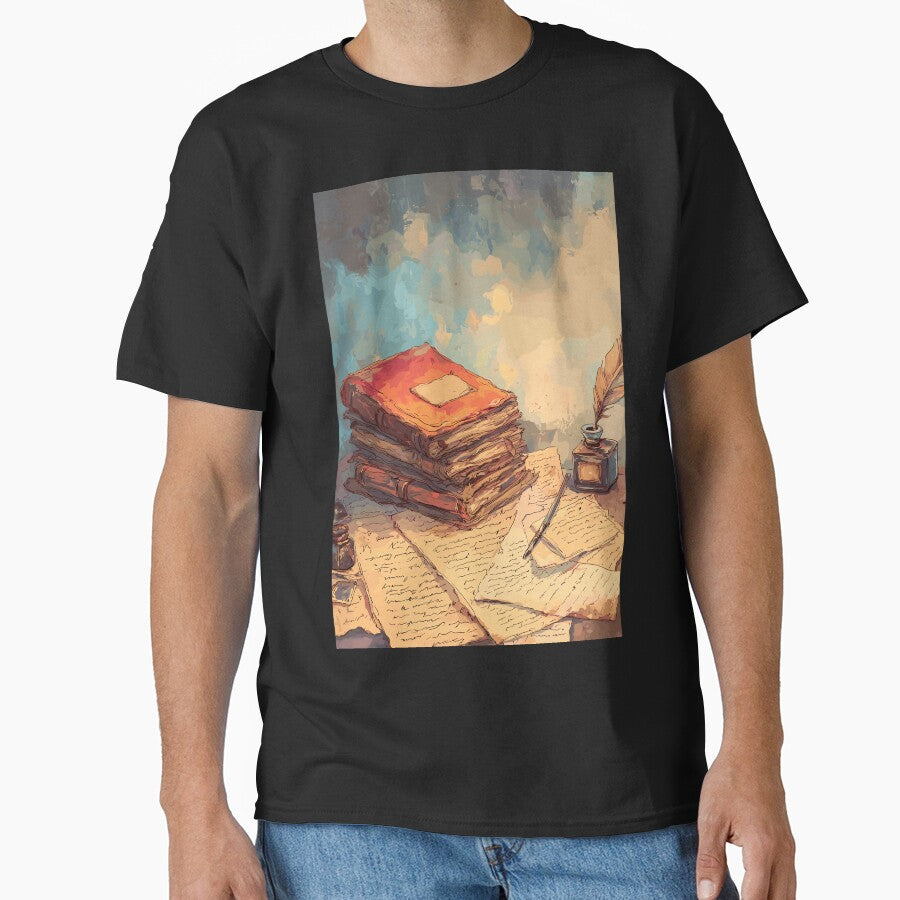 Calligraphy Script Vintage Manuscripts Light Academia by bapupa T-Shirts, Hoodie, Sweatshirt | BlankRebels.com (Image 1)