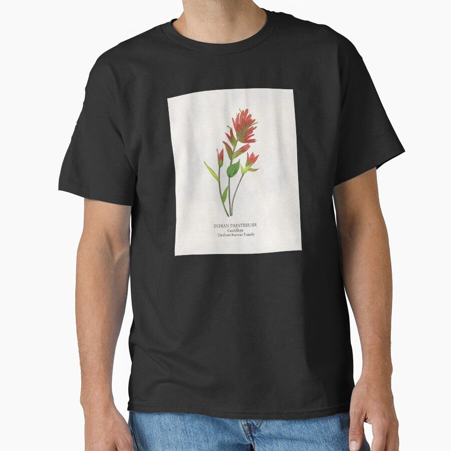 Indian Paintbrush Castilleja Botanical Wildflower by Angie-Atelier T-Shirts, Hoodie, Sweatshirt | BlankRebels.com (Image 1)