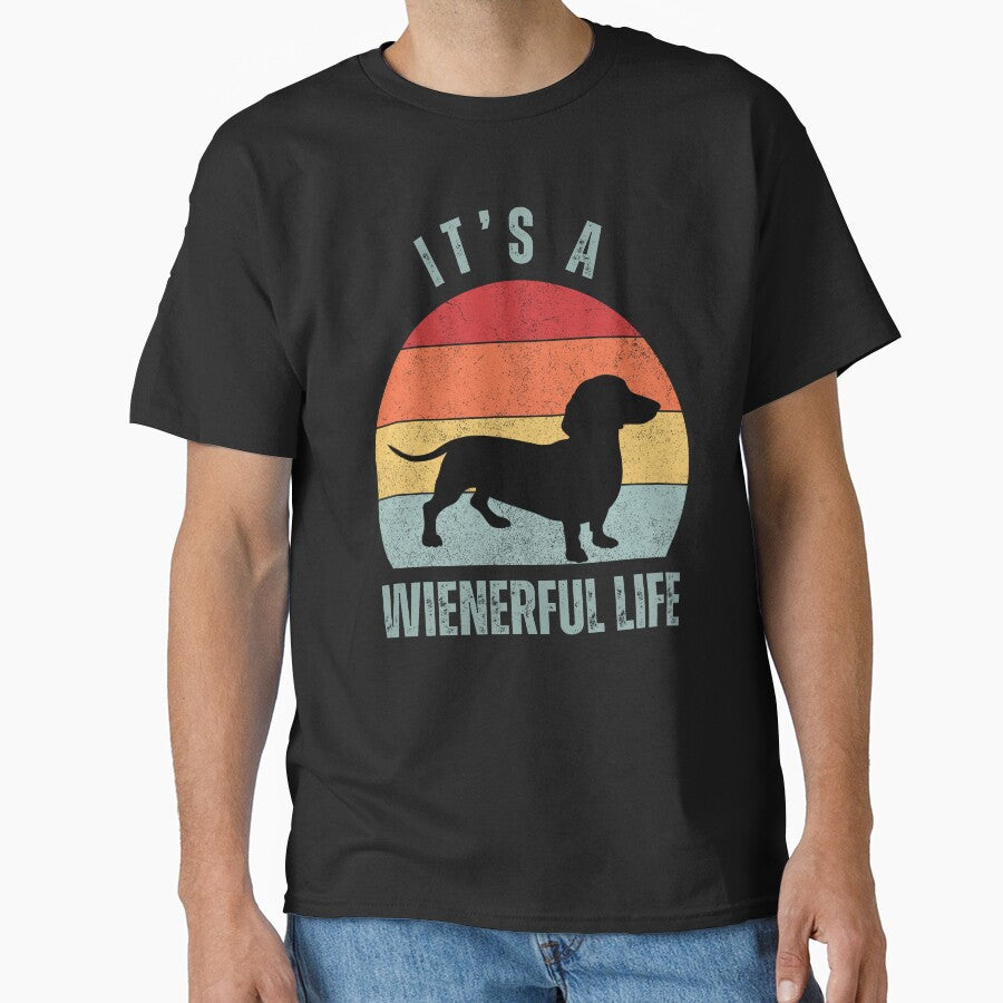 Dachshund Retro Sunset Vintage Dog Lover Cute Pet Gift Doggy Dog is My Best Friend by darunwan T-Shirts,... (Image 1)