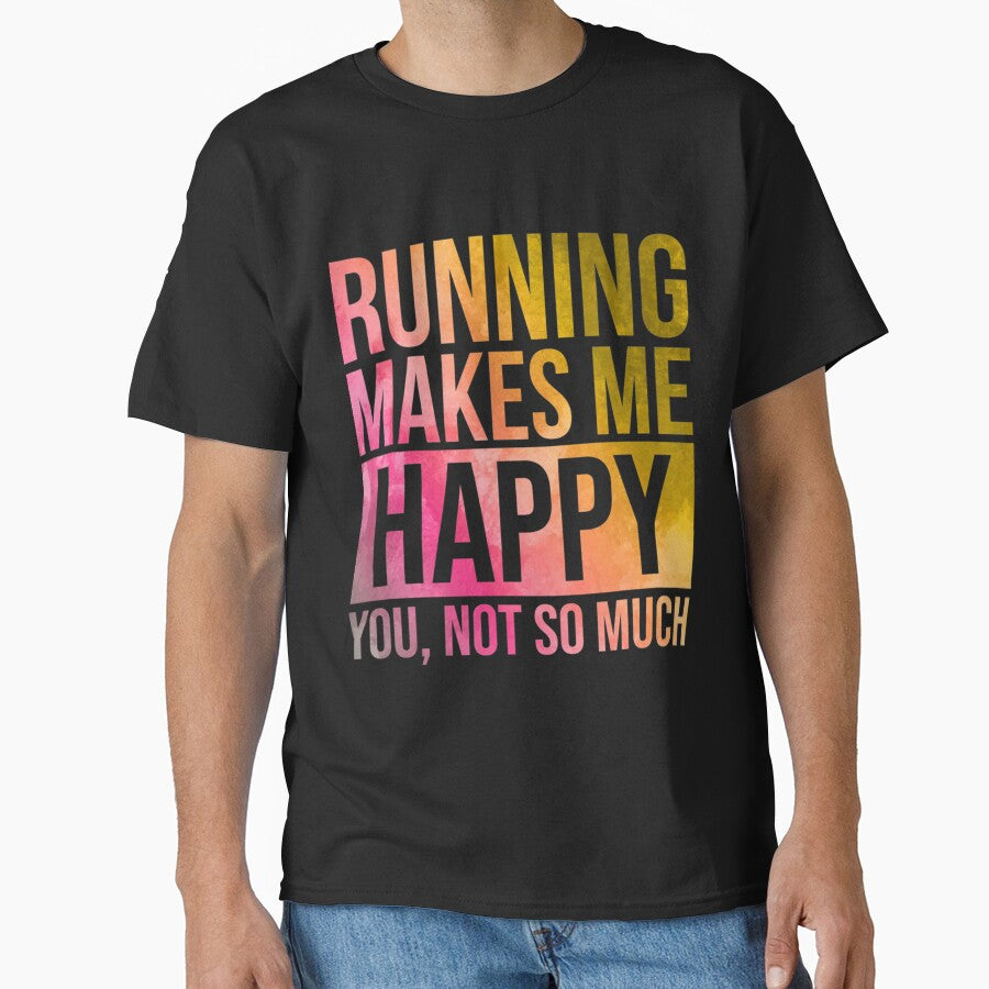 Running Makes Me Happy in Watercolo| Perfect Gift by sherricam T-Shirts, Hoodie, Sweatshirt | BlankRebels.com (Image 1)