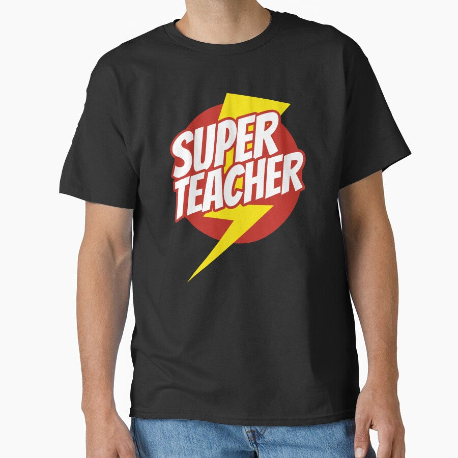 Super Teacher - Funny Teacher Superhero Lightning Edition by isstgeschichte T-Shirts, Hoodie, Sweatshirt (Image 1)