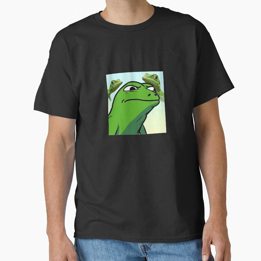 Smug Frog Meme with Lizards by Mayverse T-Shirts, Hoodie, Sweatshirt | BlankRebels.com (Image 1)