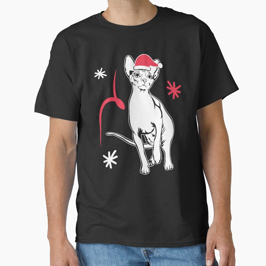 Sphynx Cat - Christmas Santa Sphynx Cat by UnknownArtistt T-Shirts, Hoodie, Sweatshirt | BlankRebels.com (Image 1)