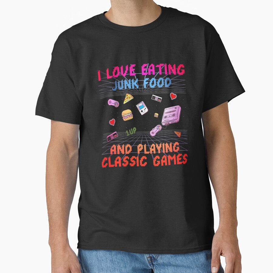 I Love Eating Junk Food And Playing Classic Games Retro Gamer Quote by sillyquestions