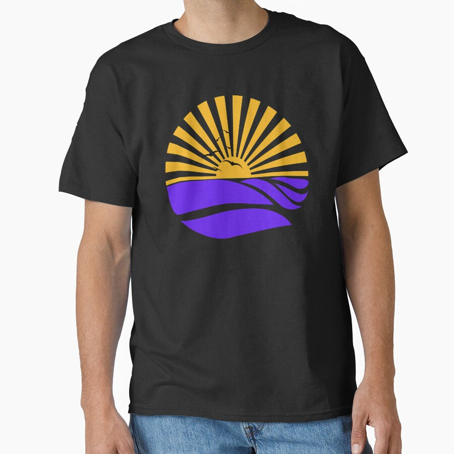 Yellow & Purple Beach Sunset Design by EarthArtDesigns T-Shirts, Hoodie, Sweatshirt | BlankRebels.com (Image 1)