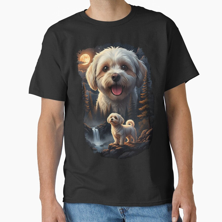 Vintage 90S Maltese Terrier Howling At The Moon by Stotee T-Shirts, Hoodie, Sweatshirt | BlankRebels.com (Image 1)