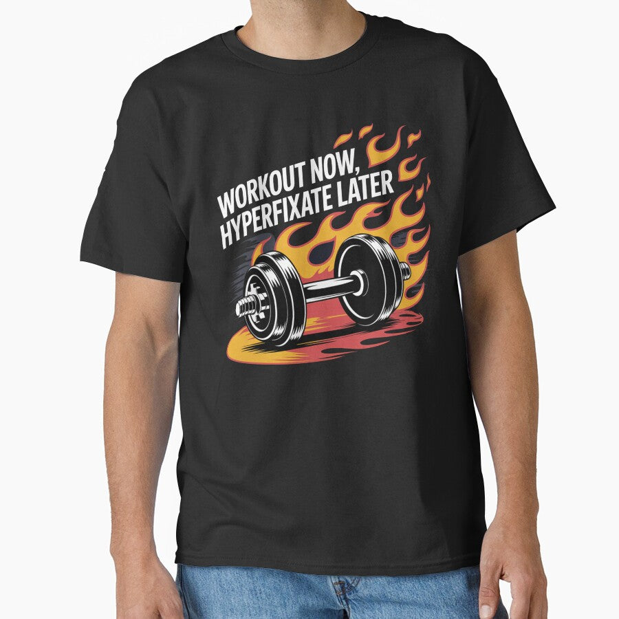 ADHD: workout now, hyperfixate later, ADHD fitness by NoetherSym T-Shirts, Hoodie, Sweatshirt | BlankRebels.com (Image 1)