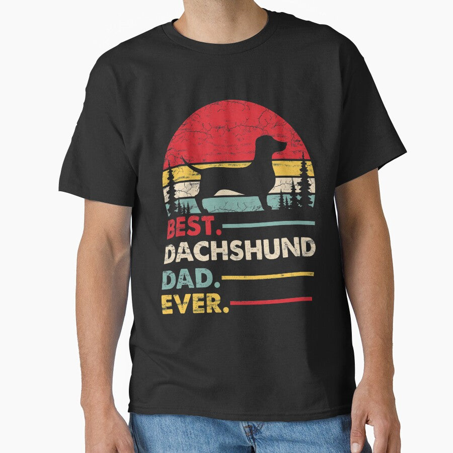 Vintage Best Dachshund Dad Ever by rafaeltto T-Shirts, Hoodie, Sweatshirt | BlankRebels.com (Image 1)