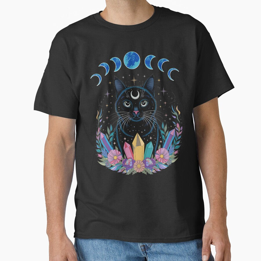 Moonlit Whiskers & Crystal Spells by MysticOzzy T-Shirts, Hoodie, Sweatshirt | BlankRebels.com (Image 1)