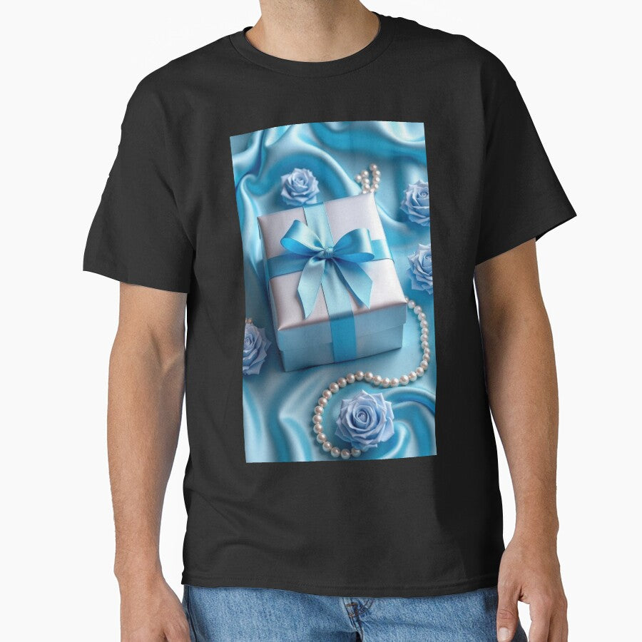 Valentines Day  blue gift with roses ,valentine art,valentine design by Expressions-Sel T-Shirts, Hoodie,... (Image 1)