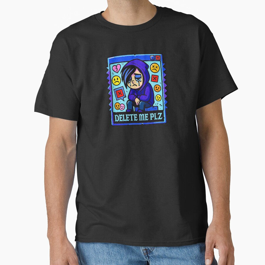 Delete Me Plz Sad Emo Internet Aesthetic by Amanda's Factory T-Shirts, Hoodie, Sweatshirt | BlankRebels.com (Image 1)