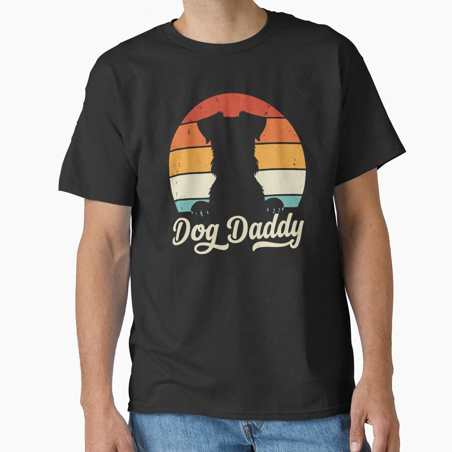 Vintage Dog Daddy Retro Sunset Silhouette by Imaginationbeyond T-Shirts, Hoodie, Sweatshirt | BlankRebels.com (Image 1)