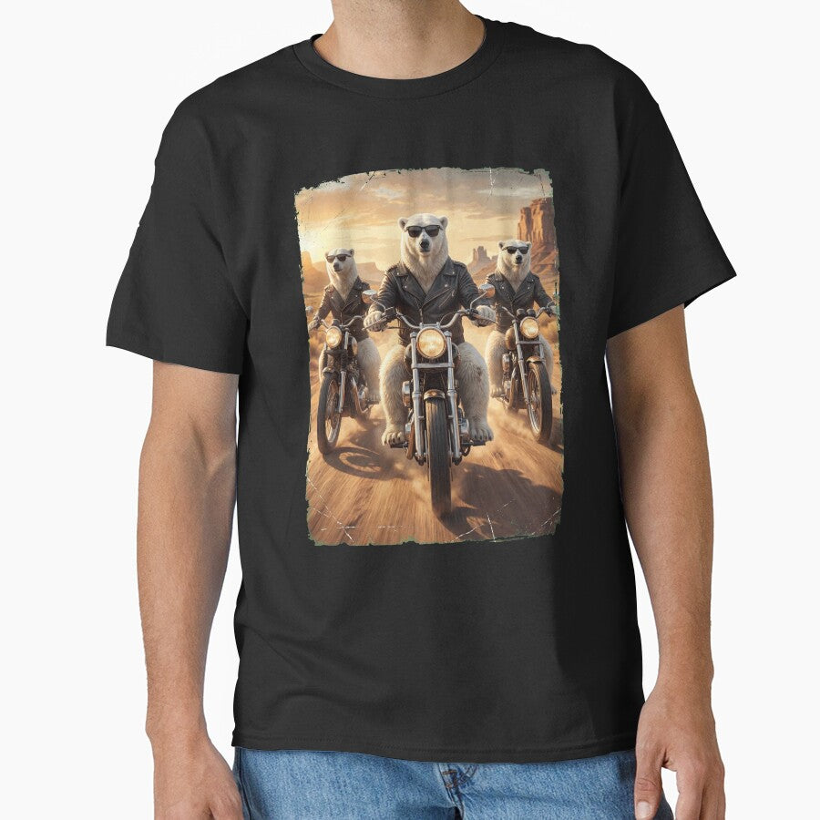 Funny Polar Bear Motorcycle Meme Animal Lover by DoodleTortle