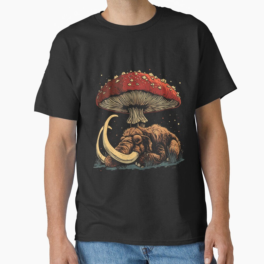 Cute Mammoth Woolly Cottagecore Aesthetic Under The Mushroom by LunaDangelo T-Shirts, Hoodie, Sweatshirt (Image 1)