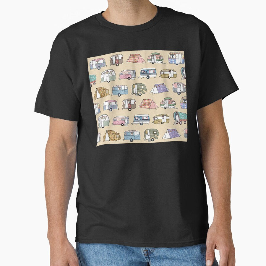 Camping pattern by Aura __Print T-Shirts, Hoodie, Sweatshirt | BlankRebels.com (Image 1)