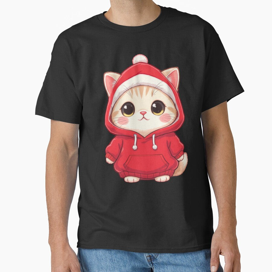 Chibi Christmas Cat | Oversized Hoodie Kawaii by ColorSplash123 T-Shirts, Sweatshirt | BlankRebels.com (Image 1)