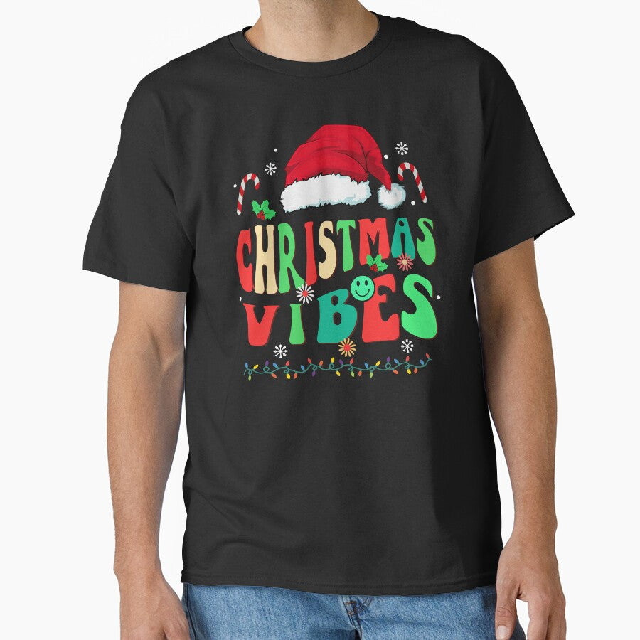 family christmas vibes 2023 groovy shirt, christmas santa crew matching xmas shirt by ZAIN JAMAL