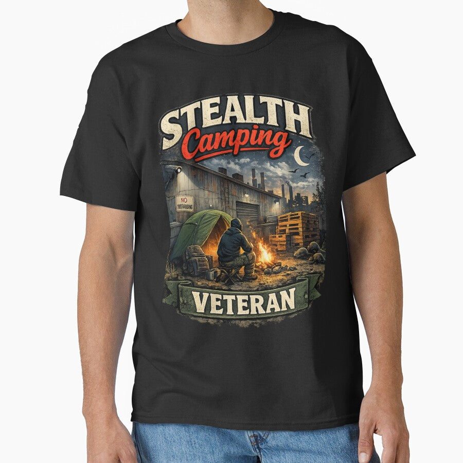 Stealth Camping Veteran – Urban Survival Camping Graphic by GarnerSupplyCo T-Shirts, Hoodie, Sweatshirt (Image 1)