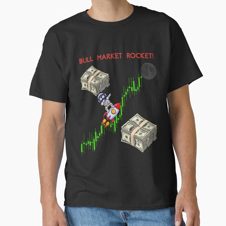 Bull Market Rocket – Space Trading Gains Illustration by KapiPrint T-Shirts, Hoodie, Sweatshirt | BlankRebels.com (Image 1)