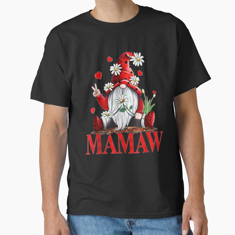 Mamaw Valentine Gnome Hippie Beetle Daisy Flower Gnome by shirleyfinley T-Shirts, Hoodie, Sweatshirt (Image 1)