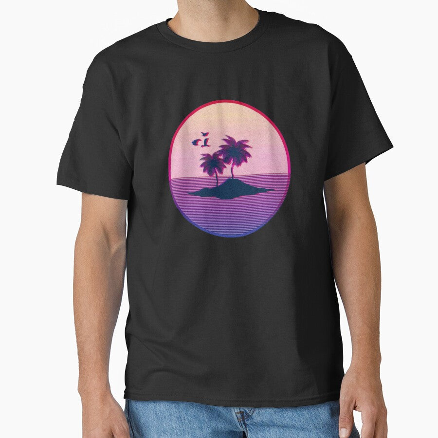 Vaporwave style retro palm island by analogsandpixel T-Shirts, Hoodie, Sweatshirt | BlankRebels.com (Image 1)