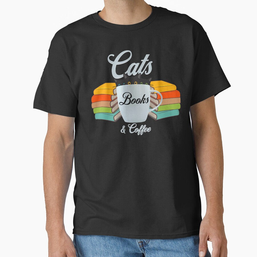 Funny Cat Lover Gifts Cute Kittens Cats Books Coffee by equilibria T-Shirts, Hoodie, Sweatshirt | BlankRebels.com (Image 1)