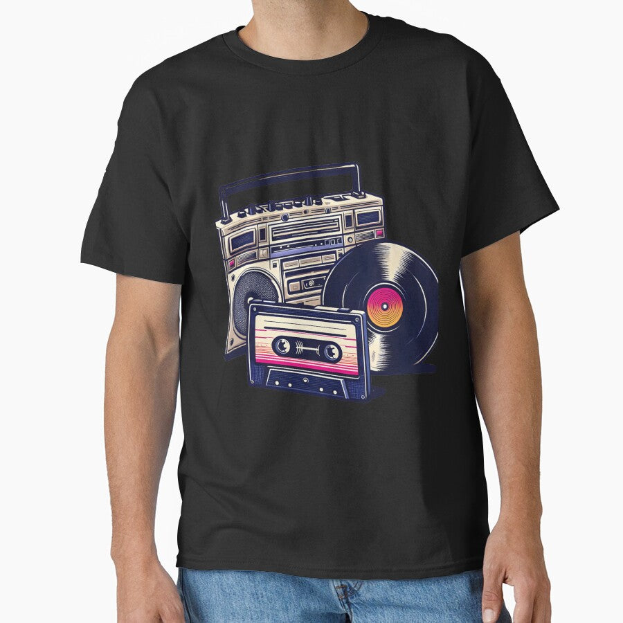 90'S Retro Boombox Cassette  Vinyl Record by discriminatio T-Shirts, Hoodie, Sweatshirt | BlankRebels.com (Image 1)
