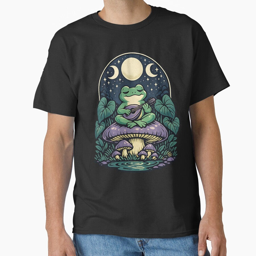 Frog playing a lute mushroom by kittyonmyofoot T-Shirts, Hoodie, Sweatshirt | BlankRebels.com (Image 1)