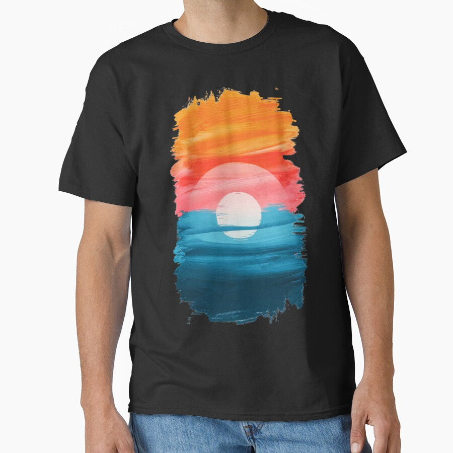 A captivating abstract art piece , showcasing the ephemeral beauty of a sunset. by aipaint T-Shirts, Hoodie,... (Image 1)