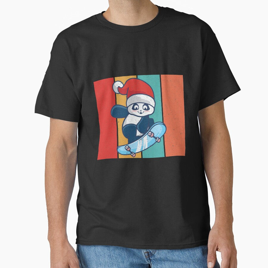Cute Skater Panda Skatebording on Skateboard Christmas Gift by Wadia Hamda T-Shirts, Hoodie, Sweatshirt (Image 1)