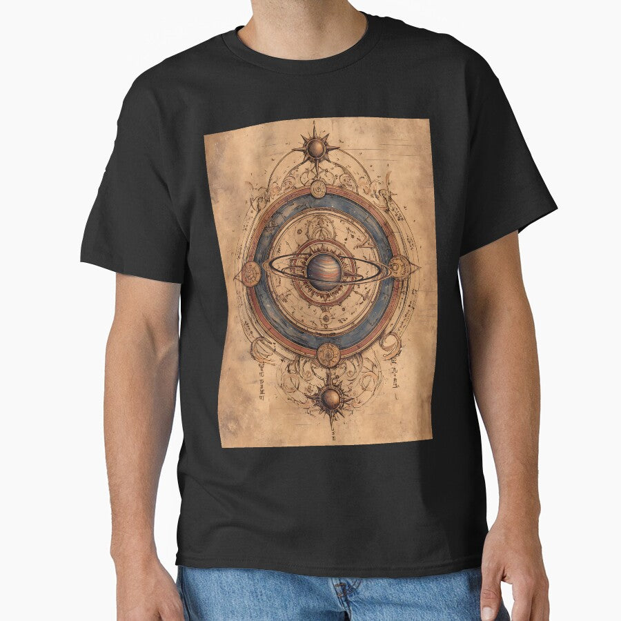 Dark Academia Art: Vintage Antique Astronomical Diagram by bapupa T-Shirts, Hoodie, Sweatshirt | BlankRebels.com (Image 1)